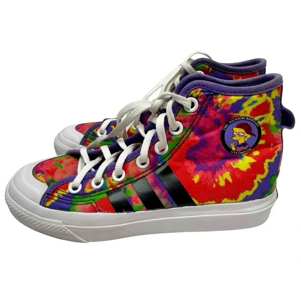 Rare Adidas Originals Nizza Hi RF J‎ Youth 5 Lisa Simpson Sneakers GZ1786